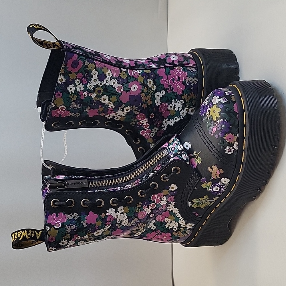 Dr.Martens Sinclair Hi Vintage Floral Platform Boots Women US 5 Zip/Lace Up NEW